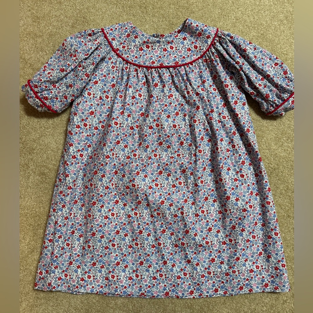 Floral Kids Top - Red and Blue